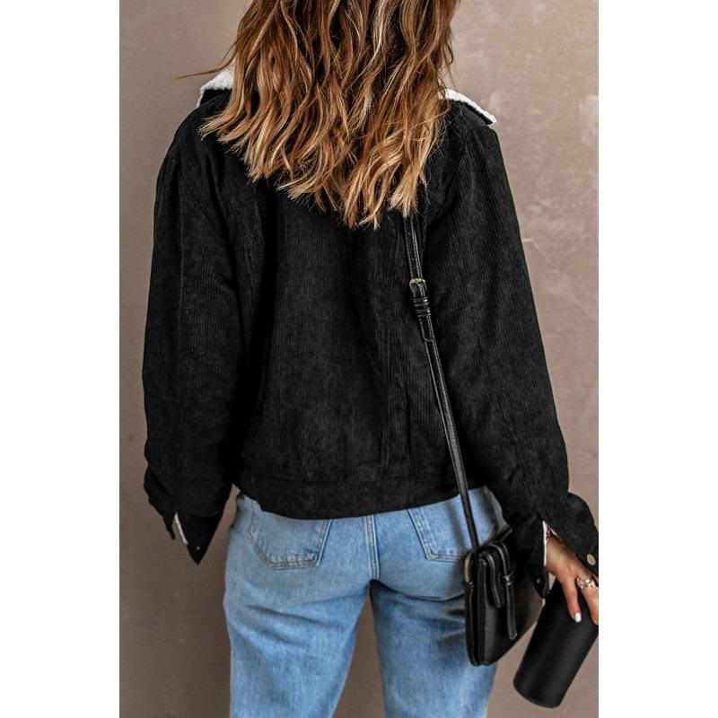 JKASHDK Women's Fashion Casual Solid Color Print Autumn Winter Long Sleeve POLO Neck Jackets & Coats