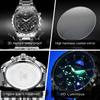 OLEVS 2950 Men's Quartz Wristwatch 24 Hour Moon Phase Chronograph Auto Date Luxury Man Watch Original Waterproof Watches for Man