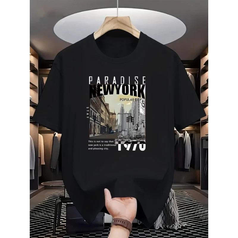 [PARADISE NEW YORK T-Shirt] Men s PARADISE NEW YORK Print Short-Sleeve T-Shirt XXL