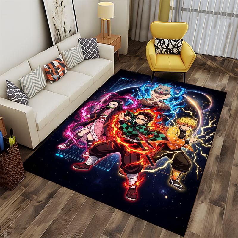 Anime Characters On Cosmic Background Suitable As a Non-slip Mat for the Living Room or Bedroom Sofa