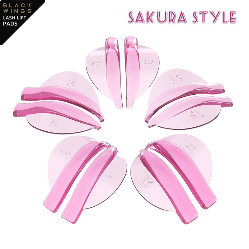 BLACKWINGS 5 Pairs Eyelash Perm Silicone Pads, Curling Pads for Lash Lift,   with Size Guide Chart, Hypoallergenic Reusable Accessories