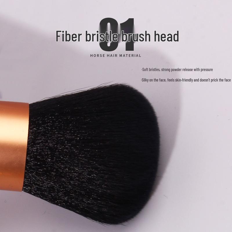Large Kabuki Blush Brush with Mushroom Head for Loose Powder and Setting Makeup