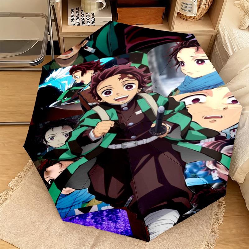 Japanese-style cartoon Demon Slayer Kamado Tanjiro & Kamado Nezuko umbrella including home travel and outdoor activities Multi functional umbrella 14