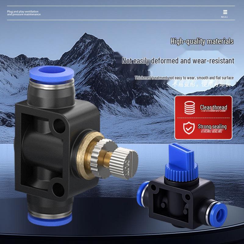 Pneumatic Hose Quick Connector with SA4/6/8 Valve and HVFF4/8 Flow Regulator