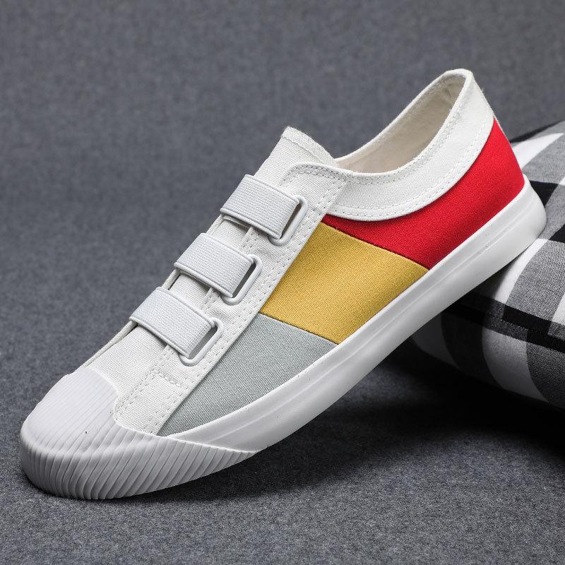 Summer New Men's Shoes One Pedal Elastic Belt Lazy Shoes Korean Fashion Comfortable Flat Shoes.