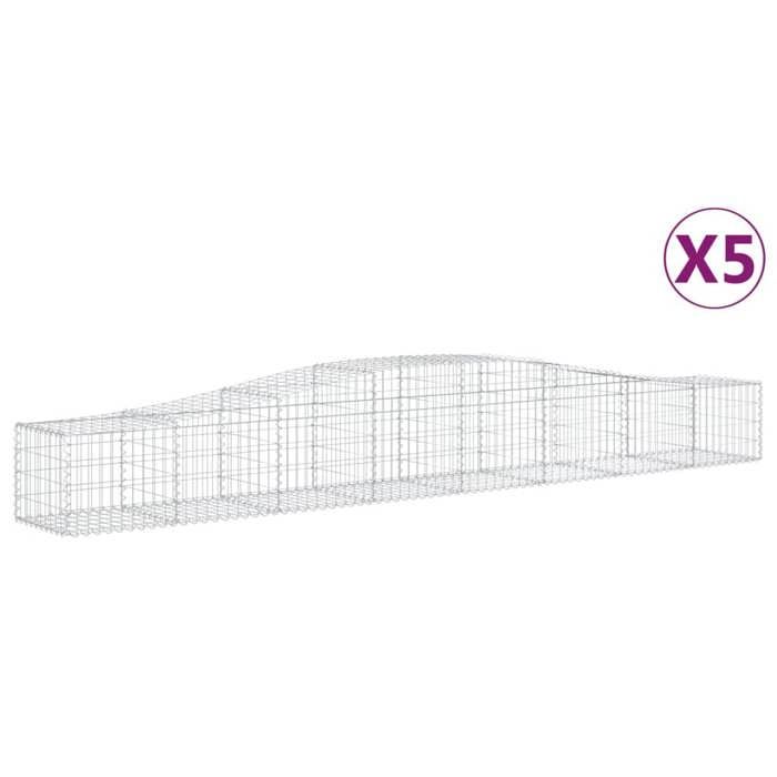 VidaXL 5x Paniers à Gabions Arqués Cages à Gabions Arquées Murs de Gabion Barrières de Jardin Terrasse Extérieur 3145920