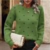 Women's Fashion Casual Fall Winter Polka Dot Print Long Sleeve O-Neck Sweaters