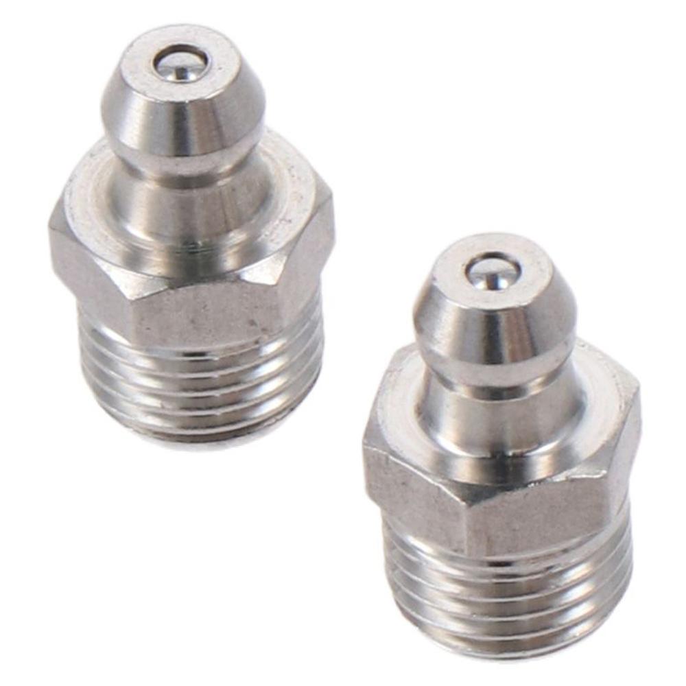 10pcs Silver Straight Grease Fitting Stainless Steel Zerk Fitting Nozzle  for Mechanical Equipment