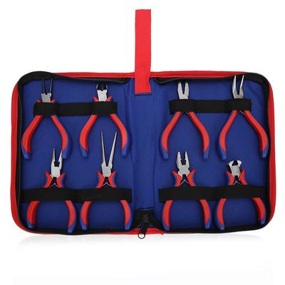 8PCS Jewelry Making Nipper Pliers 2-Color Handle 5in Cutting Pliers with Oxford Cloth BagDouble