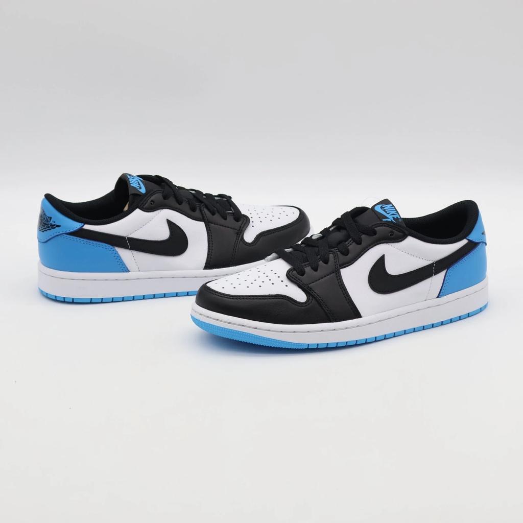 CZ0790-104 Nike Air Jordan 1 Low OG Black and Dark Powder Blue UNC (Men's)
