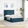 Ottoman Bed with Mattress Dark Blue 140x190 Cm Velvet