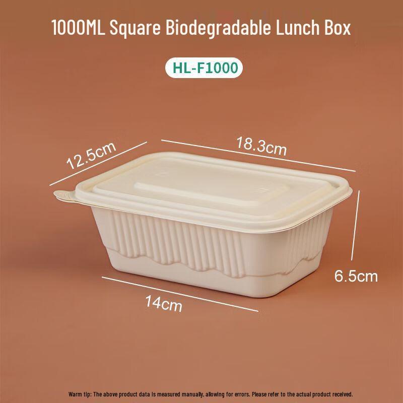 COFLYEE Biologisch abbaubarer Maisstärke-Takeaway-Behälter