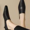 French Style Temperament Low-heeled Shoes Women's New Leather Pointed High Heel Pumps Retro Chunky Office Daily Footwears