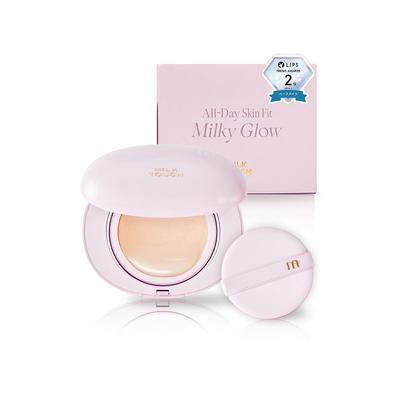 Milk Touch All Day Skin Fit Milky Glow Cushion 01 Rosy Ivory SPF50+ PA++++ White Pearl Moisturizing Mesh Foundation