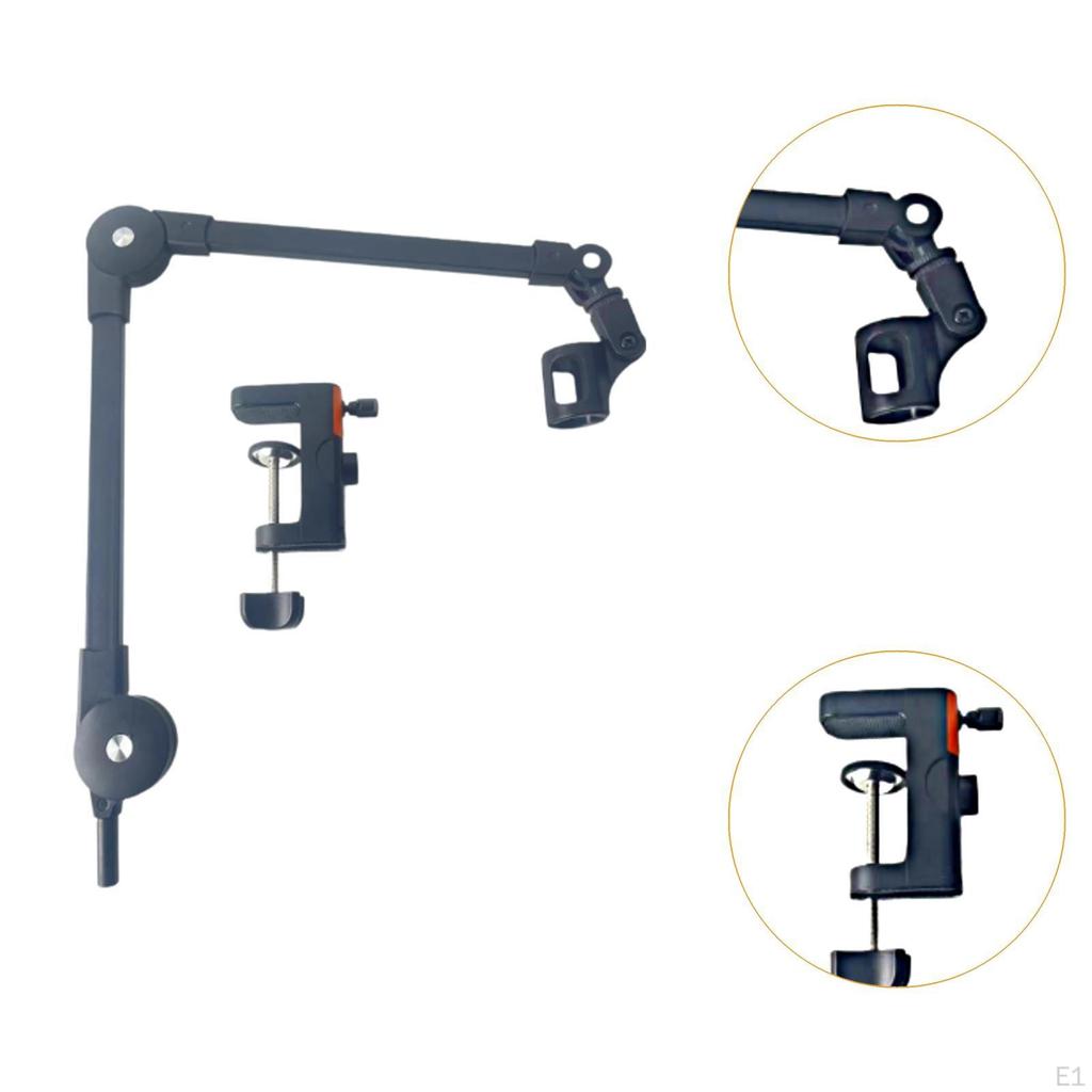 Arm Mic Holder Easily Install Professional Heavy Duty Adjustable for Studio Video Gaming Podcasting