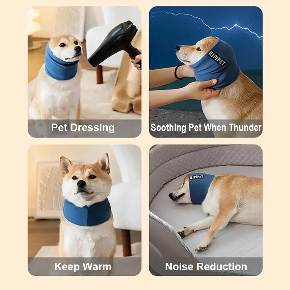 Small Medium Large Dogs Collar Dog Calming Earmuffs Warm Noise-proof Pet Neck Gaiter Outdoor Anxiety Relief Puppy Scarf