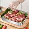 5pcs/set Stainless Steel Food Storage Stainless Steel Square Tray with Lid Box Kitchen Prep Tray Great for Home Parties