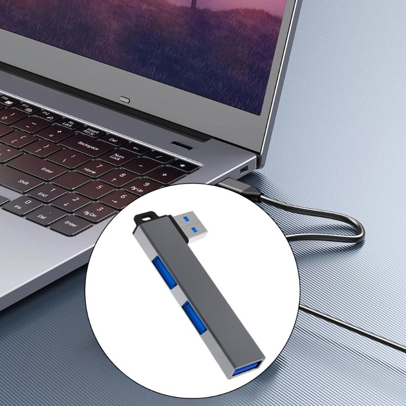 Aluminum Alloy USB3.0 Hubs Expander with 3USB Port for Window, Linux, and Androids Devices Stable Data Transfer