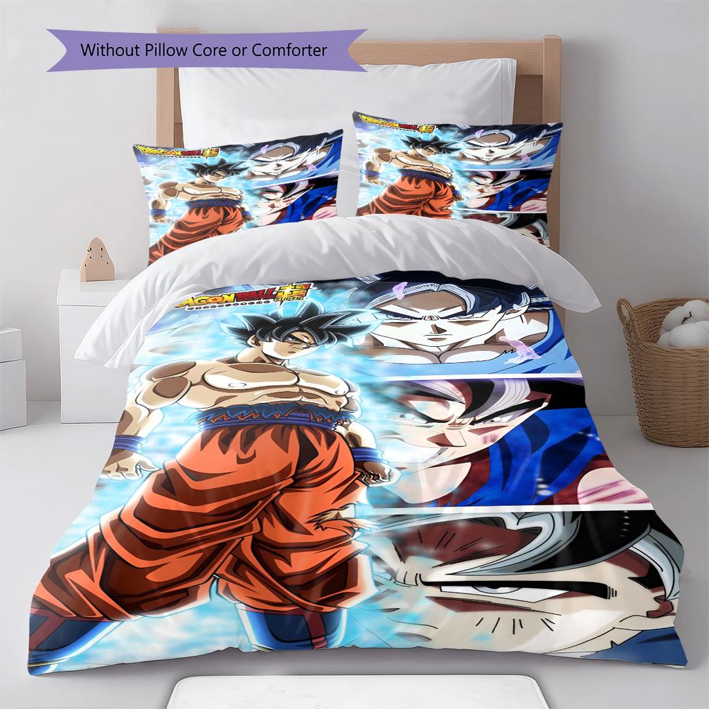 Dragon Ball Action Pose Bedding Set Anime Duvet Cover Polyester Soft Bed Linen Bedroom Set -QJY