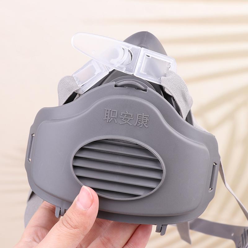 Halbgesichtsstaubmaske Atemschutzgerät Staubdicht Arbeitssicherheit Gummimaske Baumwollfilter Für Heimwerker Hausputz Zimmermann Bauarbeiter Polieren