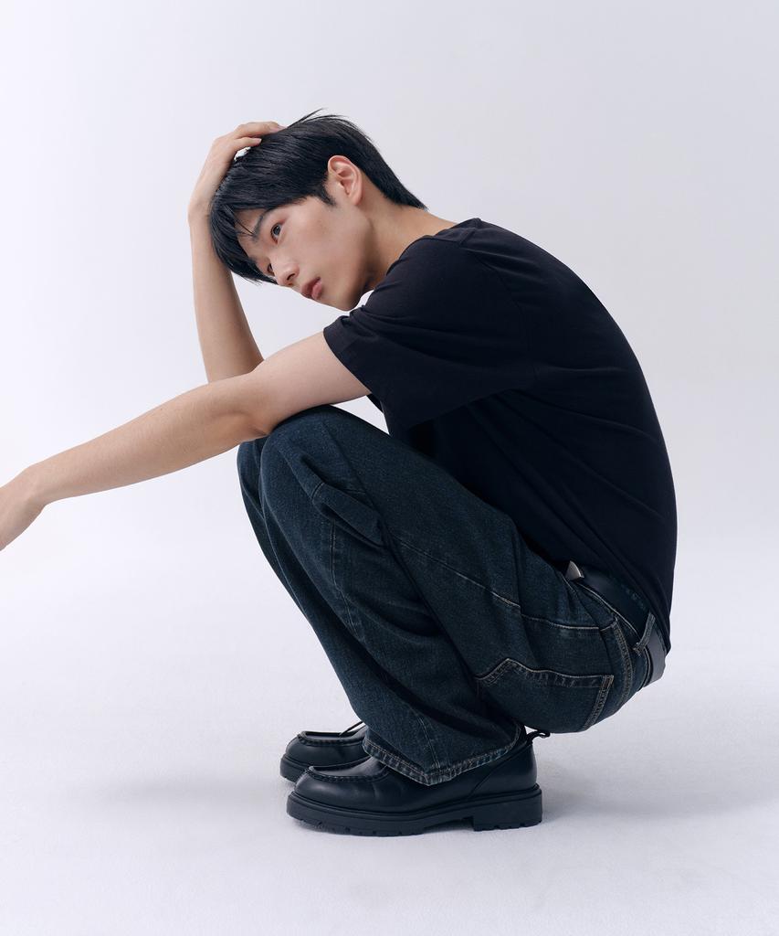 MUSINSA STANDARD Wide Denim Pants [Dark Blue]