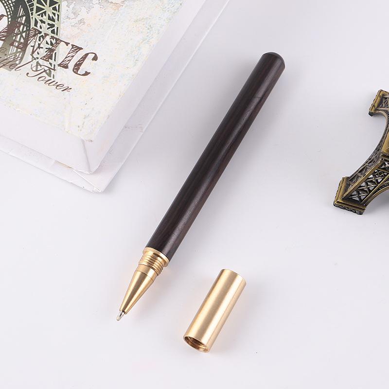 1 Pezzo Mogano Sandalo Nero Ottone Penna Firma Penna a Sfera Creativa in Mogano Penna Carbon Neutral Penna in Ottone Metallico