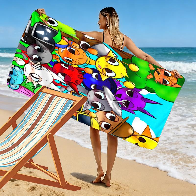 Dandy's World 2D Flat Print Beach Towel, Large Soft Quick Dry Towel for Beach Camping SwimmingZSTJ0915030