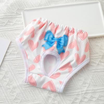 Pet Menstrual Pants Comfortable Absorbent Dog Diapers Prevent Mess Breathable Bow Dog Clothes Elasticity Pants