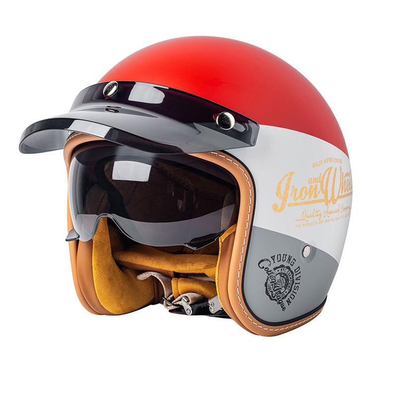 2025Newly Introduced Retro Motorcycle Helmet with Goggles and Anti-collision Protection Helmet 3/4 Riding Helmet
