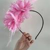 Luxurious Soft Feathered Hairpiece Flower Headwear Adjustable Headband for Halloween Festival Costume Coplay Party