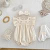 Baby Girl Summer Floral Embroidered Peter Pan Collar Short Sleeve Romper