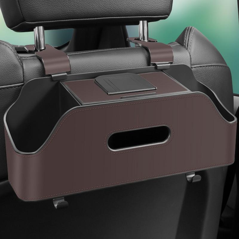 Portable Car Backseat Organizer Storage Box With Hook Auto Interior Decoration Drink Cup Tissue Holder Travel Accessories