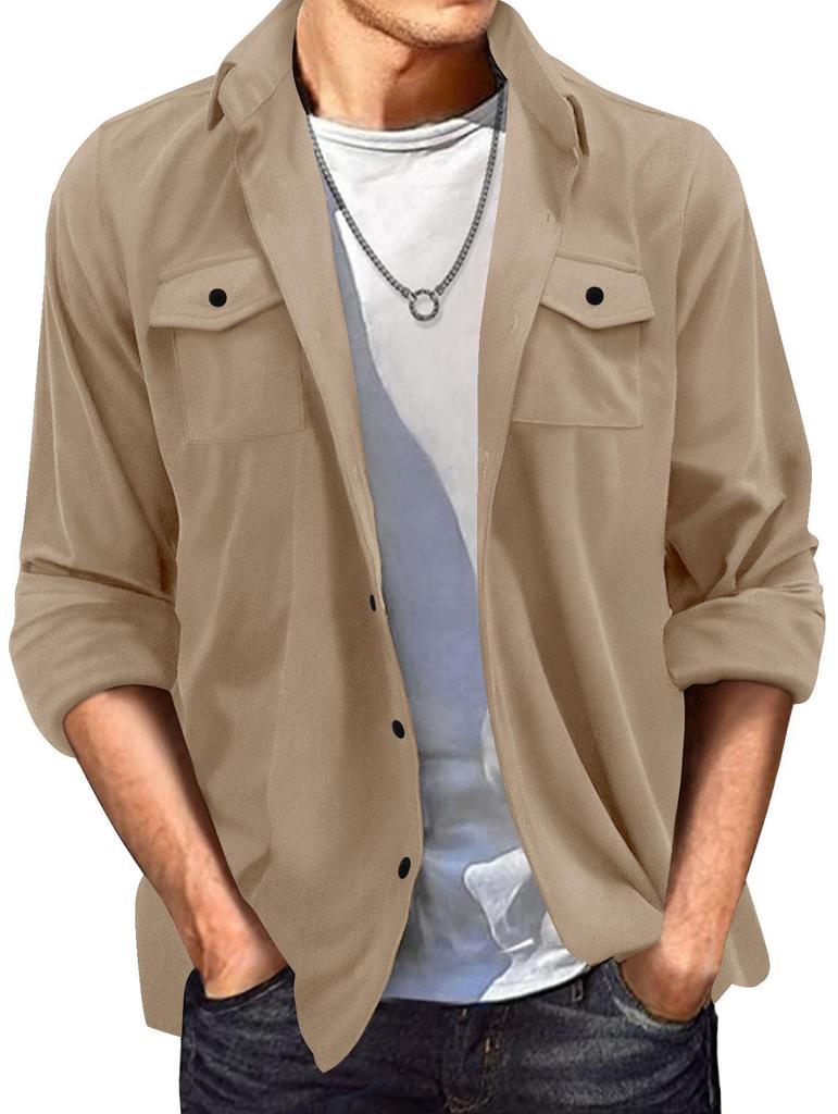 2024 Men's European American Suede Lapel Casual Jacket - Spring/Autumn Style