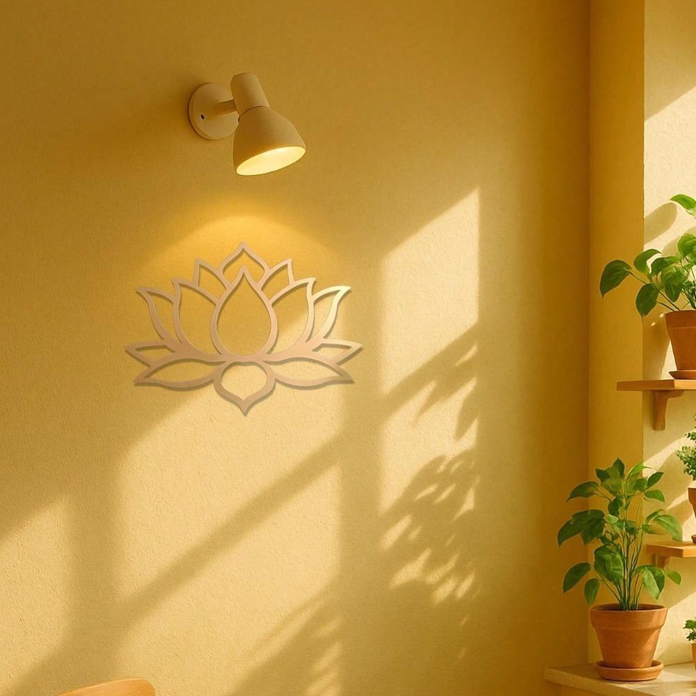 1 pièce Art Mural Mandala Lotus Vintage Sculpture Métal Décor Jardin Intérieur Extérieur Cadeau Spirituel Halloween Noël Bohème Patio Suspendu