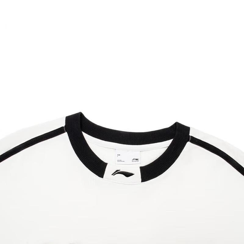 Li Ning Letter Print Trendy Retro Loose Comfortable Versatile Crew Neck Pullover Long Sleeve Sweatshirt Casual Sports Suit AWDU941-2-AKL03-1