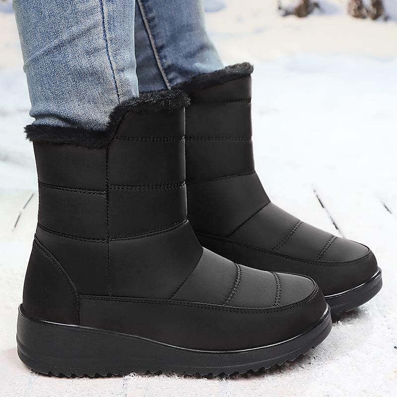 Cotton shoes women's shoes polyurethane long boots warm high-top women's boots piled thickened snow boots cold-proof warm boots