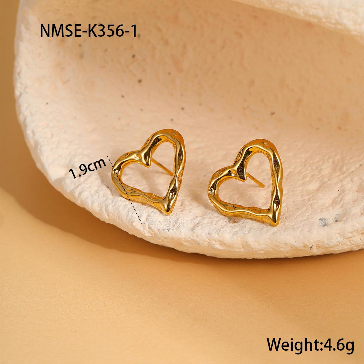 GEMCHIC Women s Minimalist Hollow Heart Titanium Steel Earrings 18K Gold Plated Studs Fashion Geometric Jewelry 18K