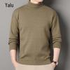 Yalu Men's Fleece-Lined Mock Neck Knit Sweater