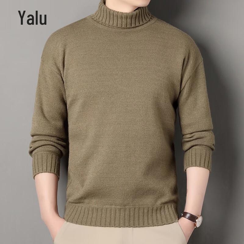 Yalu Men's Fleece-Lined Mock Neck Knit Sweater