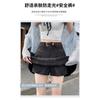 Retro Washed Denim for Small Women High Waist Slimming Anti-exposure A-line Pleated Skirt