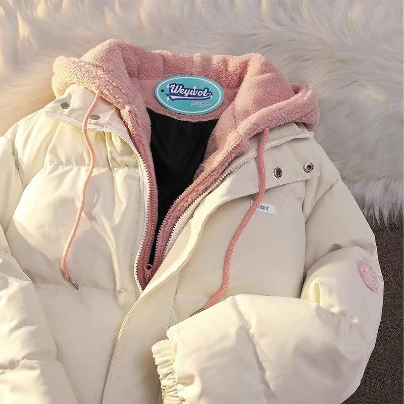 

2025 Winter Youth Hooded Two-Piece Style Cotton Jacket - Versatile & Fashionable Casual Outerwear 2XL белый