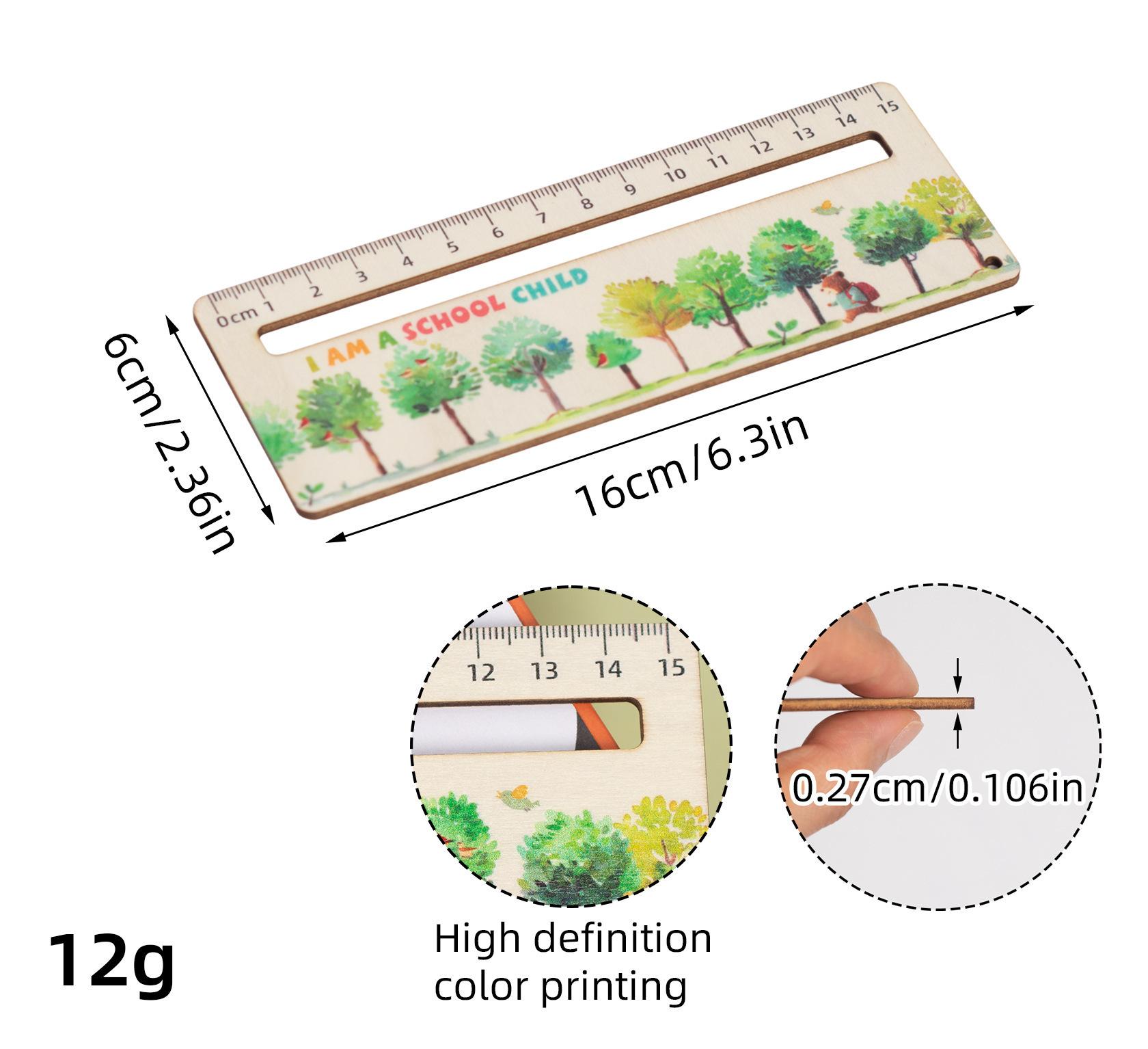 

1 шт. Милая мультяшная деревянная прямая линейка Kawaii инструменты канцелярские принадлежности мультяшный рисунок рождественский подарок офис школа измерение
