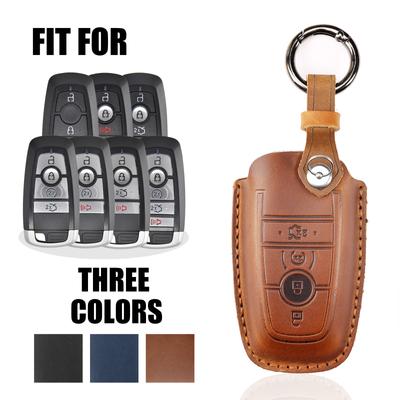 Husa de piele lucrată manual pentru cheia auto Ford FOXE ECOSPORT Escape Everest MONDEO Explorer Ford Edge F150 3/4/5 butoane