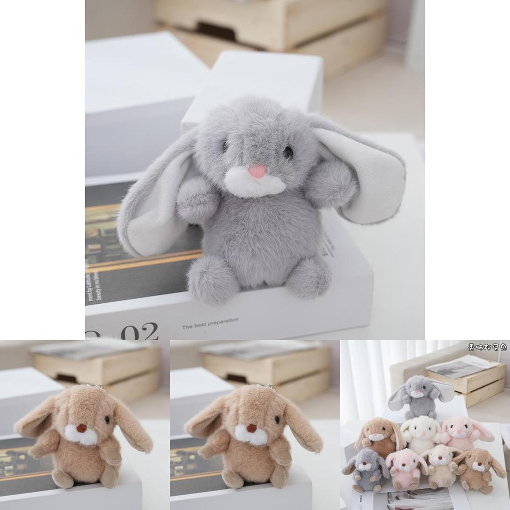Realistic Adorable Rabbit Plush Keychain With Soft Pp Cotton Stuffing Cute Keyring Toy Perfect For Couples And Bags Car