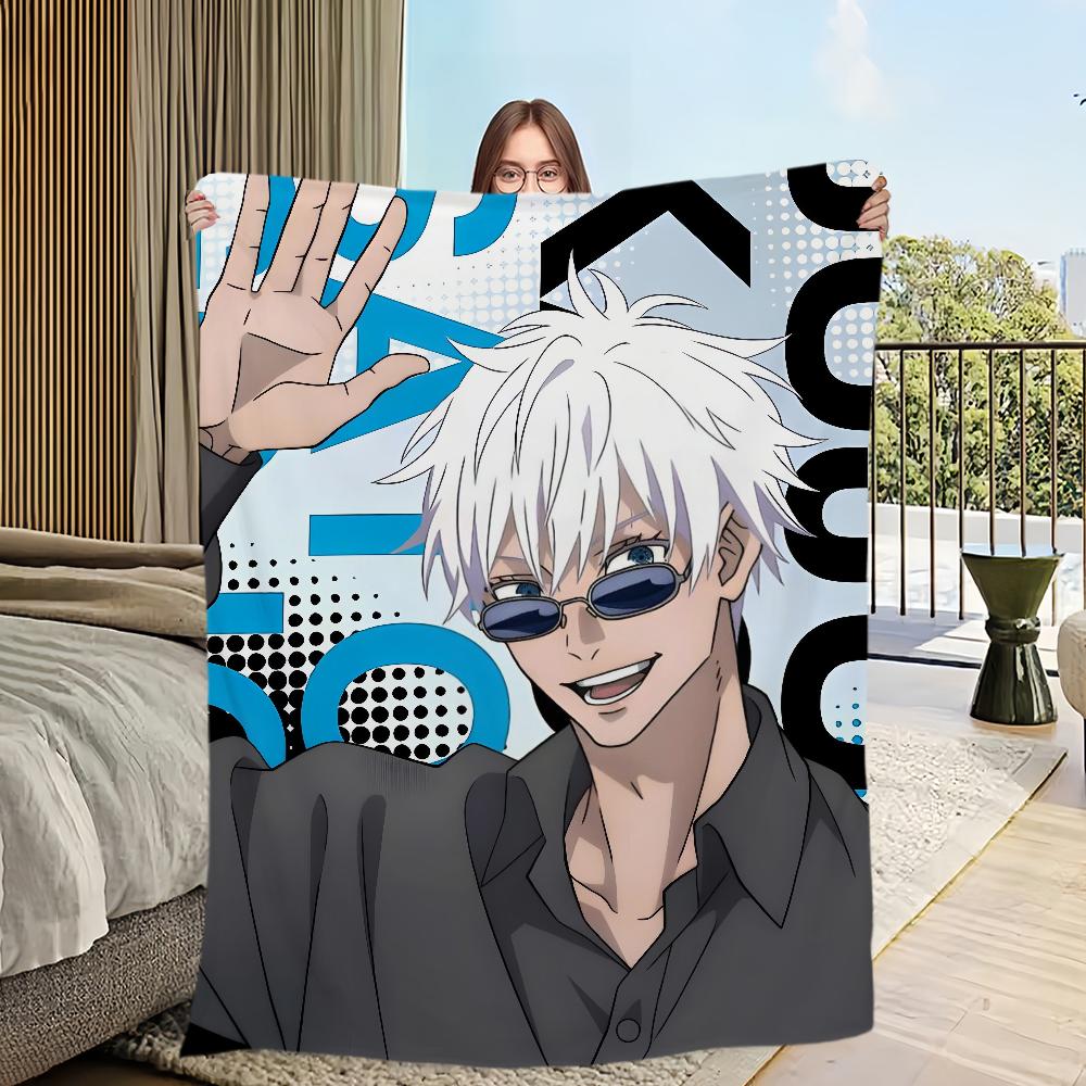 Comfort Warm Soft Plush Blanket Suitable for Sofa Living G-Gojo Room S-Satoru Office Bedroom Travel Anime Manga Flannel Gift