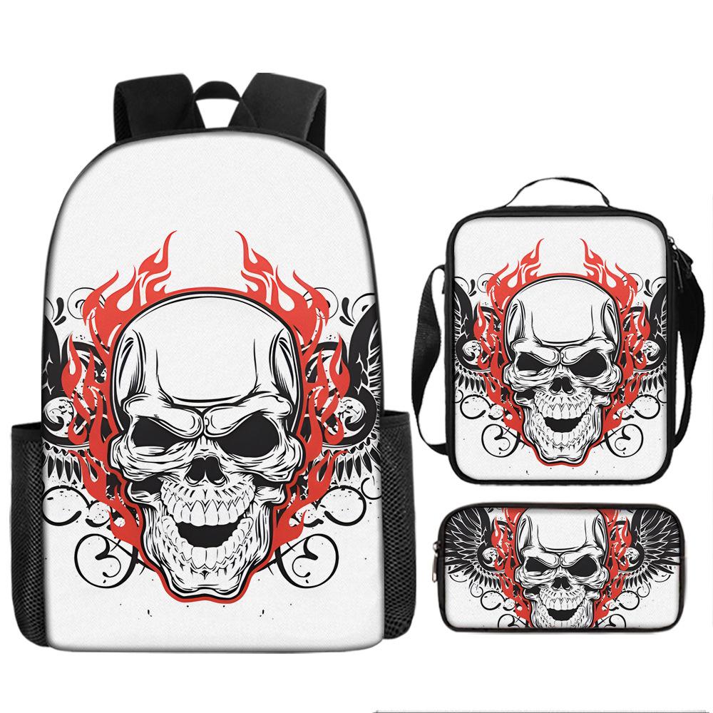 Skull Schoolbag for Primary School Students, Kindergarten New Schoolbag for Boys and Girls, Grades 2345 and 6