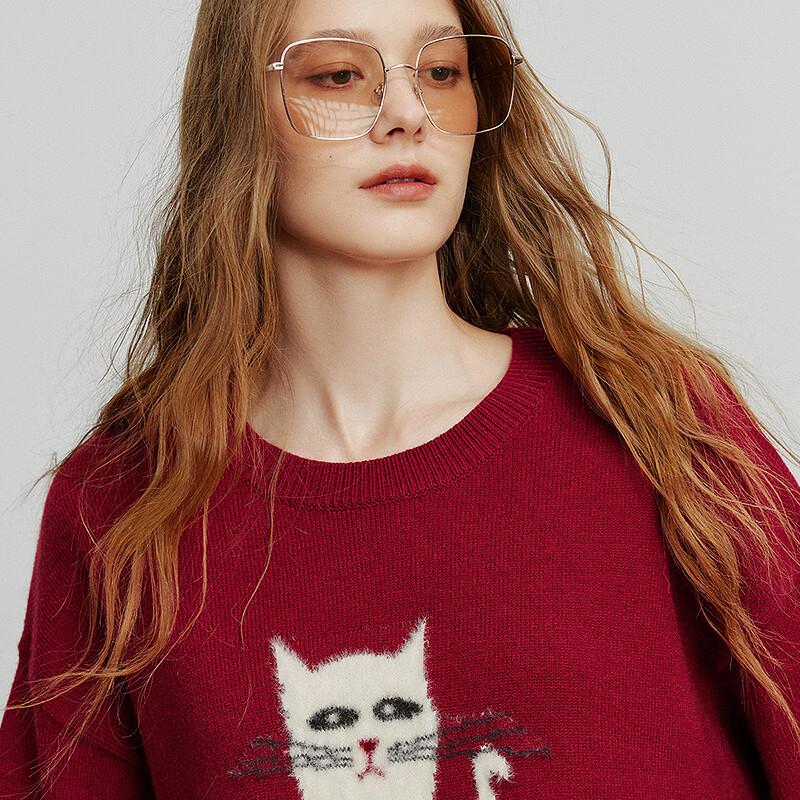 Chuyu Illustrator Kollaboration Katze Jacquard Strickpullover