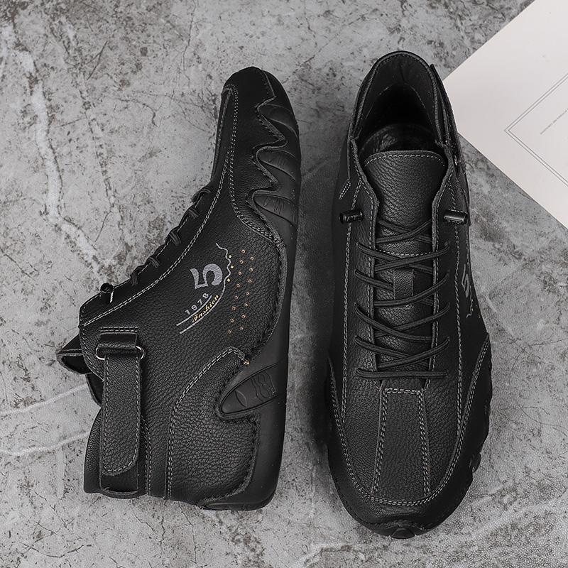 Handmade Casual Men Boots Split Leather Autumn Ankle Boots Plus Size 38-48 Leisure Sneakers For Male Hombres Botas