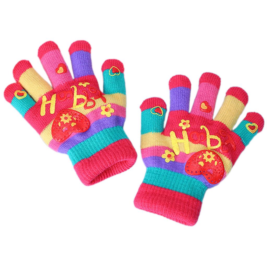 Children Trendy Warm Thermal Gloves Thicken Stylish Mitten Gloves for Cold Weather Winter Cycling Skiing Climbing