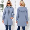 BRIGHT DEER Women’s Waterproof Trench Coat Hooded Windcheater Long Sleeves Zip Up Casual Wear for Autumn Winter Outdoor Sports